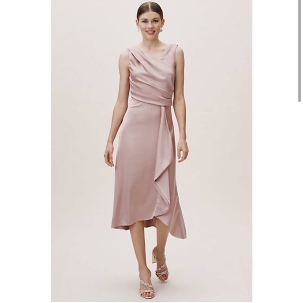 *Sold* BHLDN Alston Satin Dress Rose from ANTHROPOLOGIE 6
